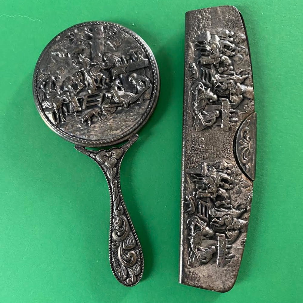 Vintage Hans Jensen Hand Mirror and Comb